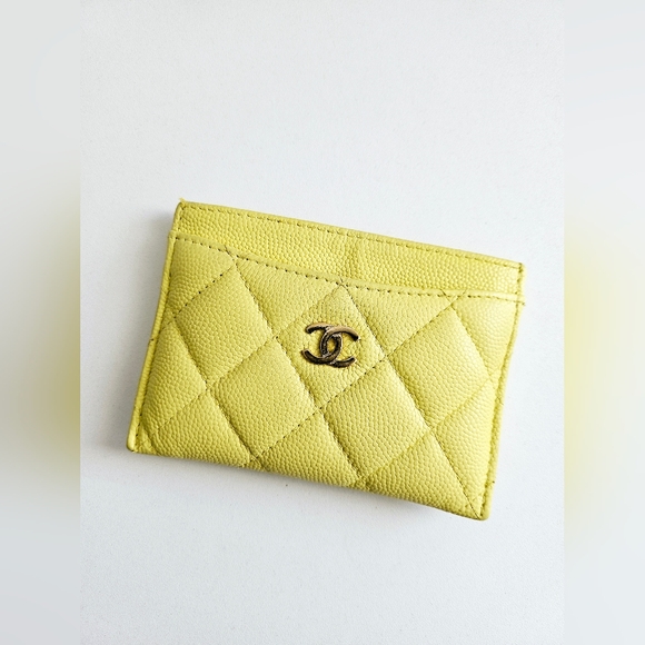 Chanel Yellow Caviar Leather Card Holder - Picture 9 of 9